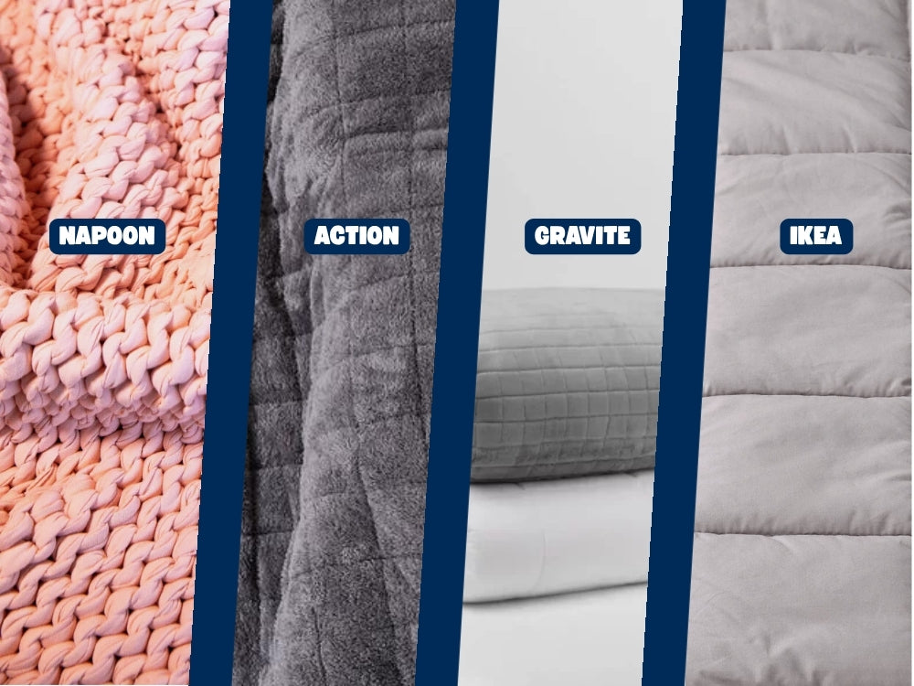 Napoon vs Action vs Gravité vs Ikea : comparatif couvertures lestées